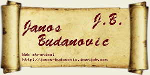 Janoš Budanović vizit kartica